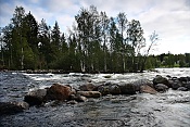 Průtok vody mezi jezery Myllylahti a Kermanvirta