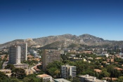 Marseille ze střechy Unité d'Habitation