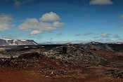 Lávové pole u v geotermální oblasti Leirhnjúkur