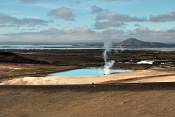 Geotermální oblast u jezera Mývatn. Island
